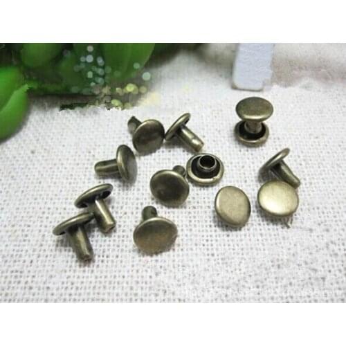 500sets 8mm Antic bronze Round Double Cap Rapid Rivet Studs Punk Rock Rivets Nailheads Spike Free Shipping