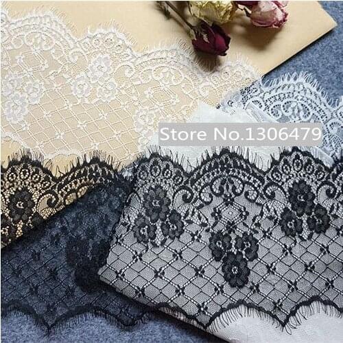 9M/Lot Width 17CM Explosion, Black , White and Eyelash Lace, Handmade DIY Clothing Accessories Materials,RS1096