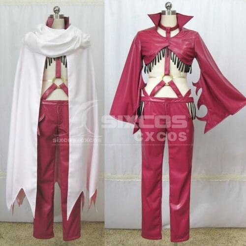 Anime Sadi Chan Cosplay Costume Fashion Red Composite Leather Uniform Suit Full Set Female Role Play Clothing Custom-Make Any