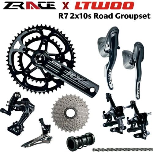 LTWOO R7 + ZRACE Crank Brake Cassette Chain, 2x10 Speed, 20s Road Groupset, for Road bike Bicycle 4700, R3000