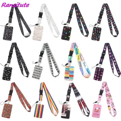 Ransitute R1593 Equation Music Fashion Buckle Lanyard Bus ID Name Work Card Badge Holder For Nurse Doctor Student Accessories