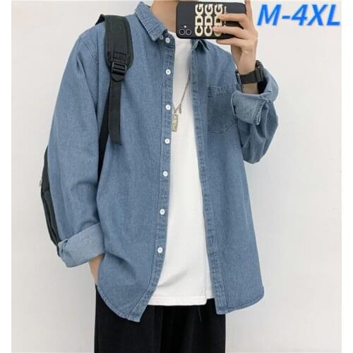 Men Denim Jackets Single Breasted Harajuku High Street Oversize 4XL Baggy Teenager All-match Trendy Retro Spring Outwear Casual