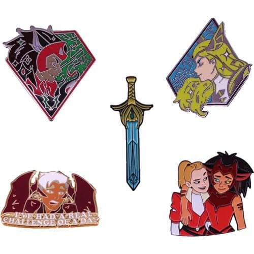 She-Ra Princess of Power Enamel Pin CatraDora Catra Adora Lesbian LGBT Girl Love Badge Sword Brooch