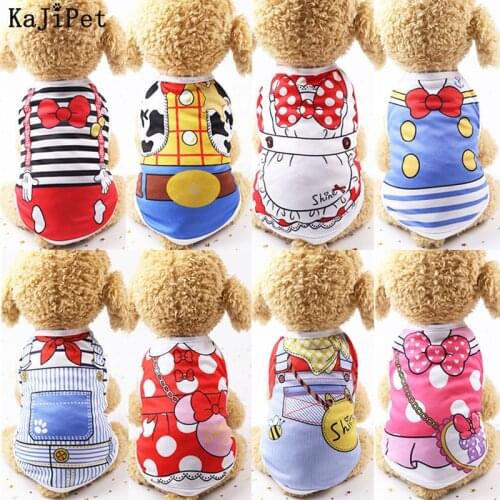 Fake Strap Pet Clothes Summer Dog Clothes Chihuahua Soft Breathable Dog Clothes For Small Dogs Tshirt Clothing For Small Dogs