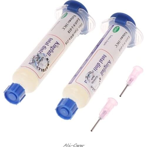 2 Pcs 10CC RMA-218 BGA Reballing No-Clean Repair Solder Flux Paste With Needles high viscosity no-clean flux