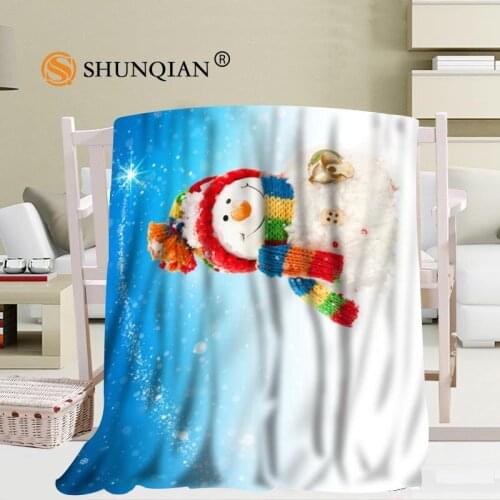 Custom Merry Christmas Snowman Blanket Soft DIY Your Picture Decoration Bedroom Size 56x80Inch,50X60Inch,40X50Inch A7.10