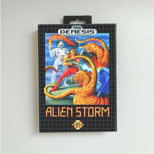 Alien Storm - USA Cover With Retail Box 16 Bit MD Game Card for Sega Megadrive Genesis Video Game Console