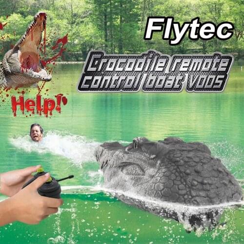 2020 Flytec V005 4CH 2.4G Electric RC Boat Interesting Simulation Crocodile Head Vehicles RTR Model Children Toy Ship For Kids