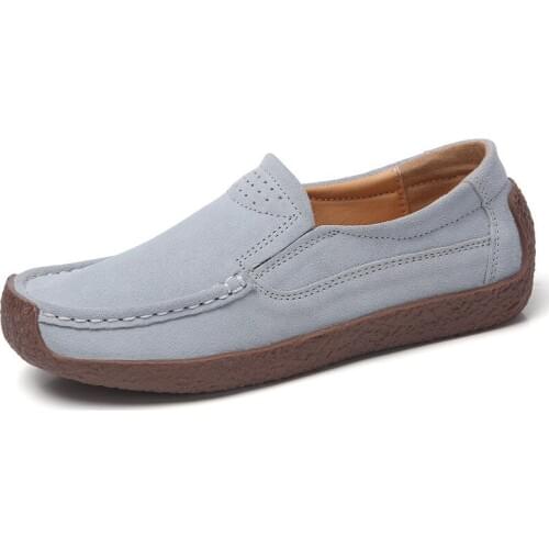Spring Autumn Women Moccasins Womens Flats Genuine leather Shoes Woman Lady Loafers Slip On Suede Shoes mocasines mujer