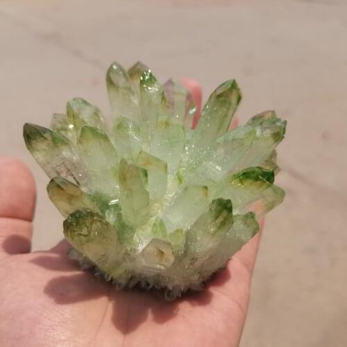 AAAAA+100% natural green ghost quartz crystal cluster healing crystals raw gemstone specimen for home&office decoration fengshui