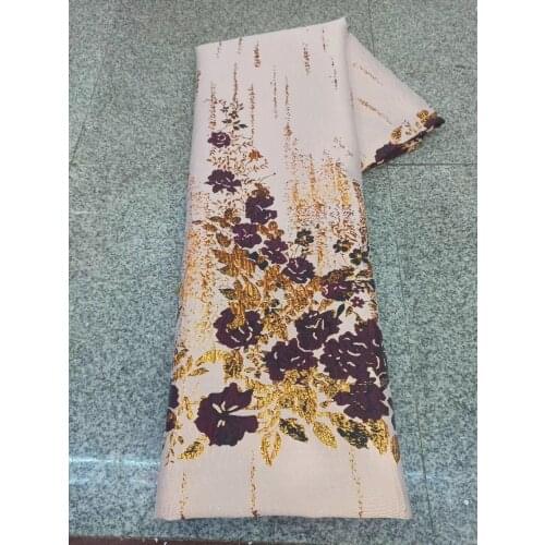 Latest French Brocade Nigerian Jacquard Fabric High Quality African Lace Wedding Damask Material Tissu Tela For Dress DJB11
