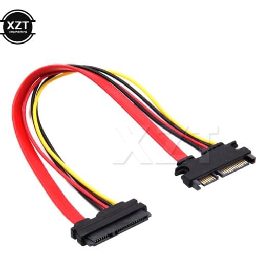 Newest 30cm 22Pin SATA Cable Male to Female 7+15 Pin Serial ATA SATA Data Power Combo Extension Cable Connector Conterver