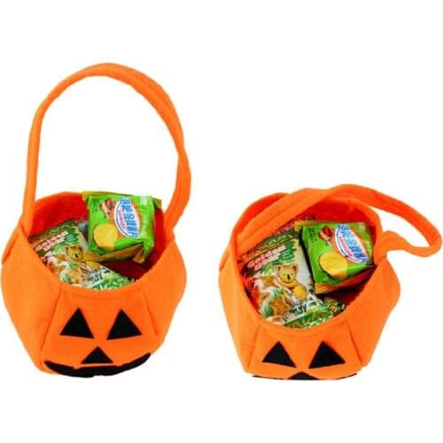 New Arrive Halloween Smile Pumpkin Bag Kids Candy Bag Children Handhold bag Party Supplies Treat