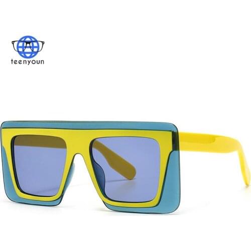 TEENYOUN 2021 New Square Sunglasses Men Brand Oversized Personalized Outer Border Sun Glasses for Women UV400 Oculos de so