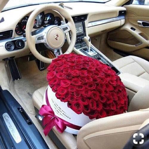 Flowers Gift Box Pure Color Round Paper Cardboard Box Valentines Day Wedding Party Home Decoration Favors Present for Guests