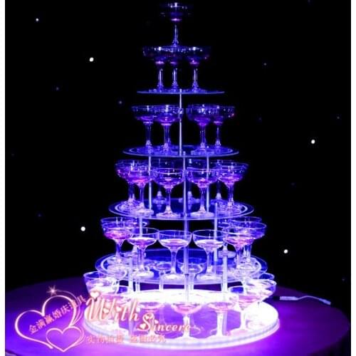 Five tiers acrylic champagne tower (excluding cups and light) Banquet champagne tower,Party table wine tower