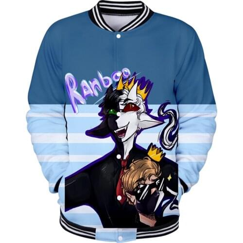 Ranboo 3D autumn winter Holiday Men/Women casualStreetwear Baseball Uniform Streetwear Kawaii Style