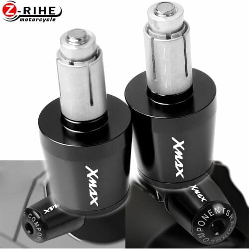 7/8" Hand Bar Ends Motorcycle Accessories handleBar Dirt Bike Silver End Cap Gear Balanced Plug For YAMAHA XMAX X-MAX All Years