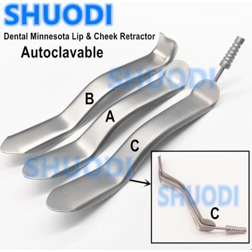 Dental Minnesota Lip Tongue Depressor Implant Cheek & Lip Retractor Mouth Opener Dentist Surgical Tool Autoclavable
