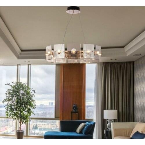 Light luxury living room chandelier personality creative designer modern minimalist dining room bar model bedroom glass