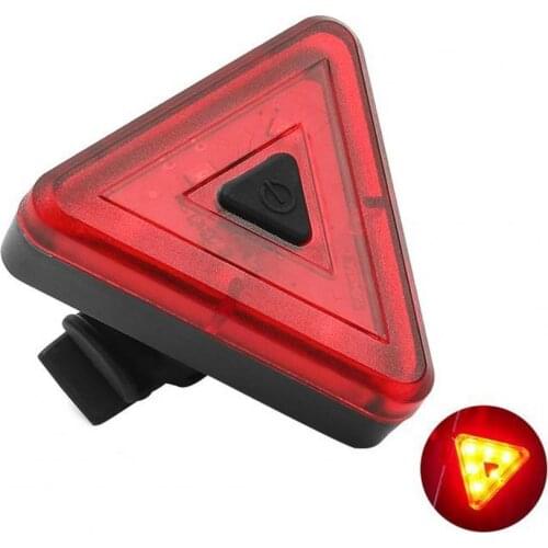 Mounted Bike Taillight Triangular Warning LED USB Rechargeable Bicycle Taillight For Night Riding Waterproof Cycling Equipment