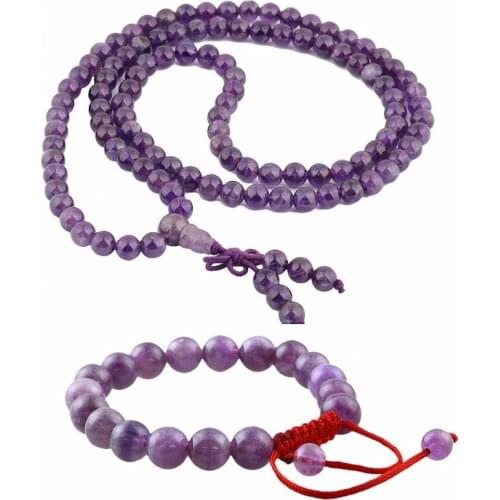 TUMBEELLUWA Tibetan Buddhist Mala Prayer Beads Meditation Necklace Bracelet Set