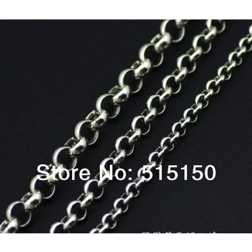 High Shiny 10 meters in bulk Jewelry 6MM ROLO Chain Finding Chain Stainless Steel , DIY Necklace Bracelet