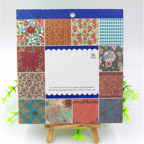 YPP CRAFT 6'' Acid-Free Vintage Florals Pattern Decorative Scrapbooking paper set of 36sheets printed background craft paper