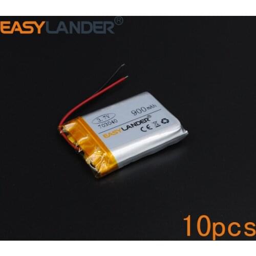 10pcs/Lot 3.7V 1000mAh Rechargeable li Polymer Li-ion Battery For electronic part DIY Speaker Flash lighting GPS 703040 073040