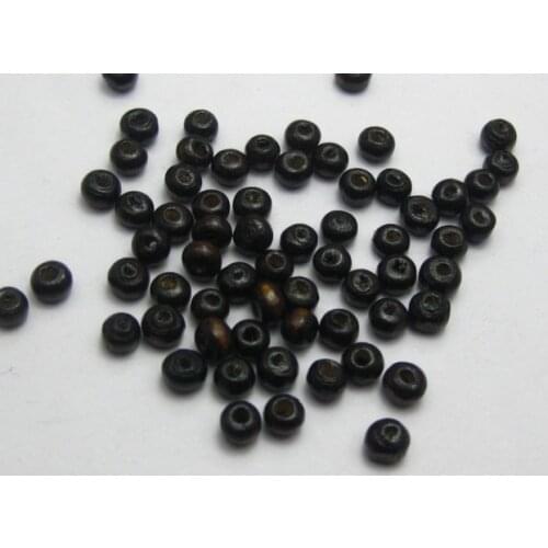 1000 Brown 4mm Round Wood Beads~Wooden