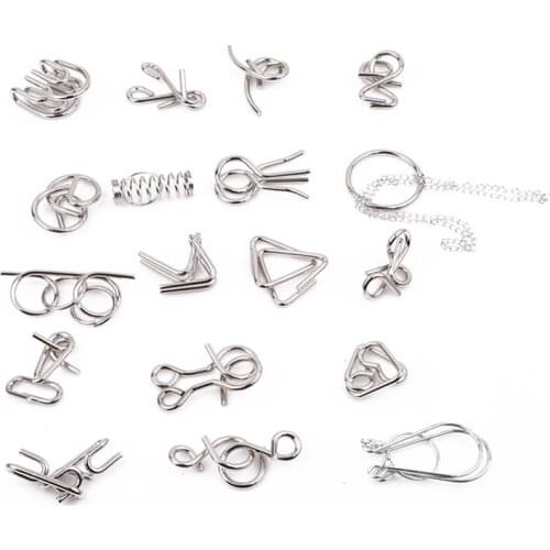 18PCS/Set Magic Wire Puzzles Game Toys Metal Puzzle IQ Mind Brain Teaser Solutio For Children Adults Funny 3D Puzzle Gifts