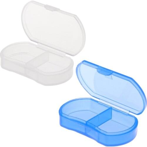 2021 New 2 Grids Pill Box Holder Medicine Storage Organizer Container Case for Travel New