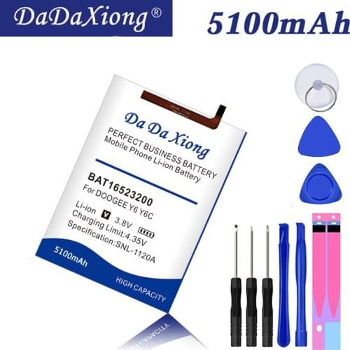 BAT16523200 MTK6750 Replacement 5100mAh Parts battery for DOOGEE Y6 Y6C Y6 Piano Smart Phone