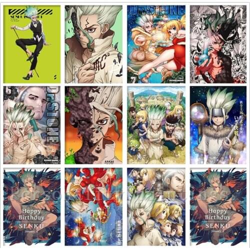 5D DIY Full Drill Diamond Painting Anime Dr. Stone Diamond Mosaic Embroidery Japanese Cartoon Cross Stitch Art Home Decor Gift