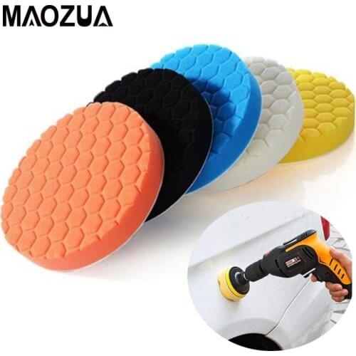 5Pcs/Set 3/5inch Car Sponge Pad Polishing Disc Self-Adhesive Buffing Waxing Polishing Wheel For Car Polisher Drill Adapter