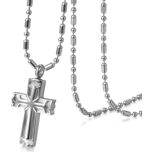 BONISKISS Mens Cross Necklaces Stainless Steel Jewelry For Man A Pendant Necklace For Ashes of Pet Dogs Women Choker Jewelry