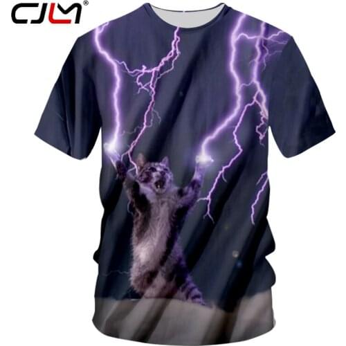 CJLM New Summer 3D Thundercat T Shirt Fearless Kitten Cat Playing With Flashing T Shirts Hiphop Harajuku Tees Shirts Tops Unisex