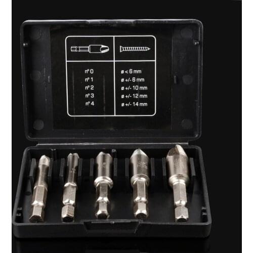HOEN Carpenters Screw&Bolt Extractor Guide Drill Removal Broken Bolts Easy Out Double Side Bolt Stud Screw Remover Extractors
