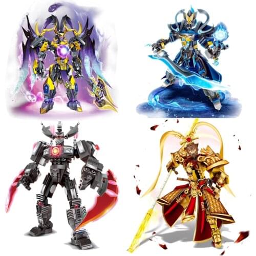 Super Heroes Romance of the Three Kingdoms Lu Bu Cao Cao Figures Building Blocks Bricks Kids Toys