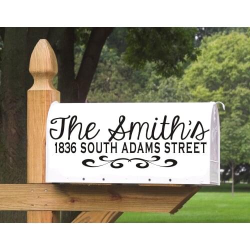 Customed Arrdress Number Mailbox Sign Decal Mail Boxes Stickers Vinyl Art Design Personaluzed Address Family Name Love Life M084