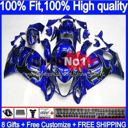 Injection For SUZUKI Hayabusa GSXR 1300 GSXR-1300 29MC.0 GSXR1300 2008 2009 2010 2011 2012 08 09 10 11 12 Fairing Blue blk flame
