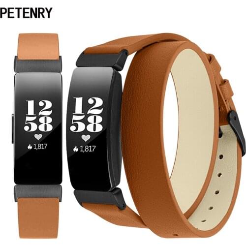For Fitbit Inspire HR Bands Double Wrap Leather Bracelet Wristband Replacement Band for Fitbit Inspire Accessories Drop Shipping