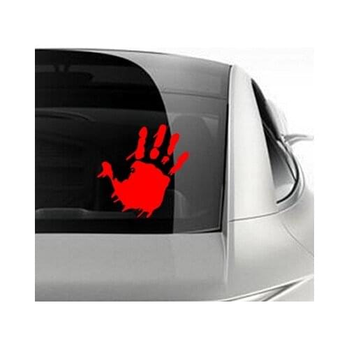 Bloody Zombie Red Hand Print Car Truck Vehicle Window screen Wall Bumper Decal Vinyl Sticker Halloween Decoration Gift