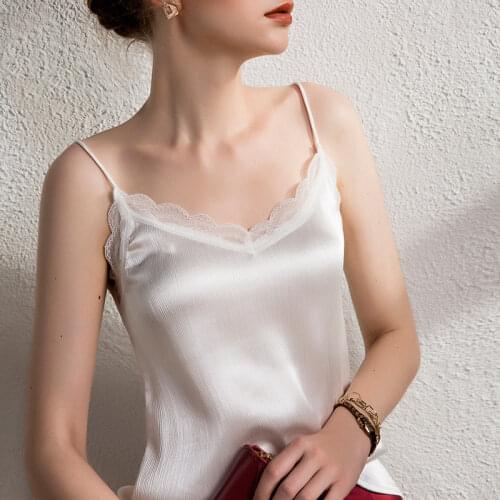 Lace Silk Top Camis for Women Spaghetti Strap Cami Top Tank Ladies Basic Camisole Tops Women Plus Size Underwear S-XXXL 6 Colors