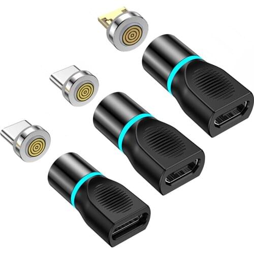For Xiaomi IPhone Samsung Connector Magnetic Adapter Type-C Micro USB Lighting Adapter Converter Support Charging Data Transfer