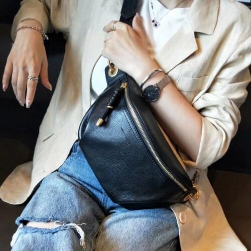 OUSSON New Design Small Square Leather Saddle Bag Exquisite Female Crossbody Bag Retro Chest Bag For Woman