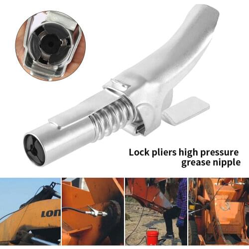 Grease Coupler Quick Release Lock Clamp Coupler NPTI/8 10000PSI High Pressure Grease Nipple Self-Locking Two Press