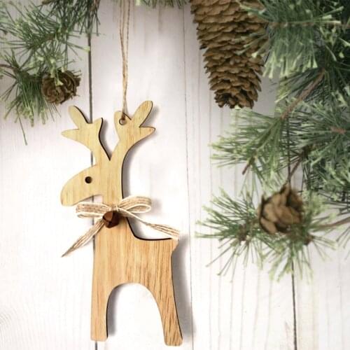 Unfinished Wooden Ornament Reindeer Hanging Embellishments Crafts for DIY Paint Holiday Decor