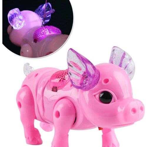 New Electronic Walking Pig LED Glow Pet Toy For Children Electric Musical Flashing Toy Kids Interactive Toys Christmas Gift