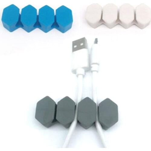 4 slot Earphone Cable Organizer Strip Cable Winder Wire Storage Charger Cable Holder Clips for MP3 /MP4/Mouse/Earphone Holder